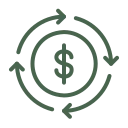 Ícone de economia circular na locação de equipamentos de TI